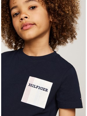 Tommy Hilfiger Baskılı Lacivert T-Shirt KB0KB09094DW5