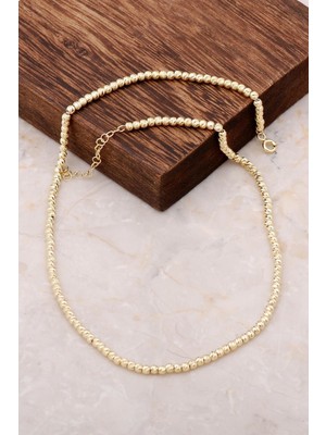 Mediterian Parlak yaldızlı gümüş kolye, zarif tasarım, doğal taş, 925 ayar, altın renk.