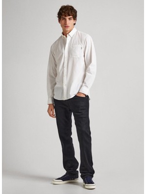 Pepe Jeans Slim Fit Beyaz Erkek Gömlek PM308270 800 Prınce