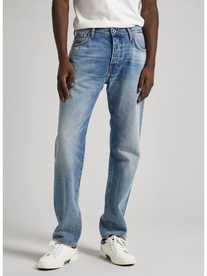 Pepe Jeans Normal Bel Regular Straight Erkek Denim Pantolon PM207394MI9-000 Straıght Jeans