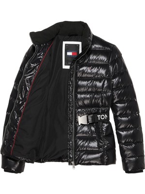 Tommy Jeans Siyah Kadın Şişme Mont Tjw Branded Belt Down Jacket