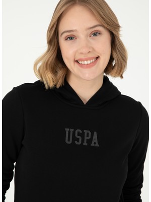 U.S. Polo Assn.  Kapüşon Yaka Siyah Kadın Sweatshırt GIZMO-SK024