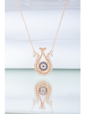 Mediterian 925 Ayar Gümüş Pembe Lale Detaylı Zarif Kolye, Şık ve Kaliteli Takı