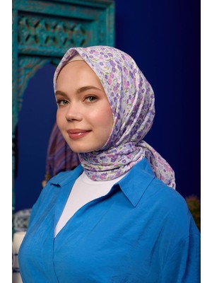 İpekhan Marrakech  Koleksiyon Soft Eşarp Açık Mor Hardal 1193-01