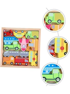 Woodhub Ahşap 12 Parça Nesneli Tetris Puzzle Eğitici Montessori Oyuncak
