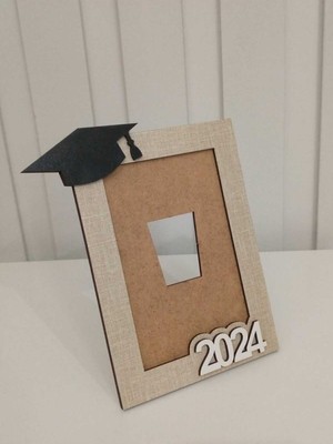 6 Adet Karne Hediyesi Öğrenci Ahşap  Çerçeve Toptan 2024 Kep Mezuniyet Resim ve Fotoğraf Çerçevesi