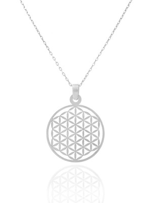 Mediterian 925 Ayar Yaşam Çiçeği Gümüş Kolye, 45 cm, altın, rose ve gümüş renk seçenekleri