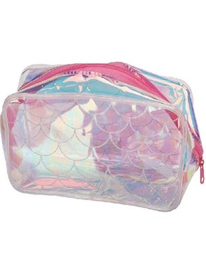 Pyrus Şeffaf Renkli Kalem Kutu Fermuarlı Çok Gözlü Düzenleme ile Şık Tasarım