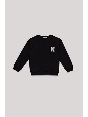 Nebbati Erkek Çocuk Siyah Sweatshirt