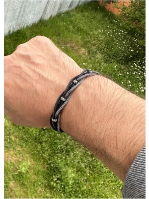 Mediterian Parlak oksitli gümüş kazaziye bileklik, şık ve özgün tasarım ile tarzınızı tamamlar