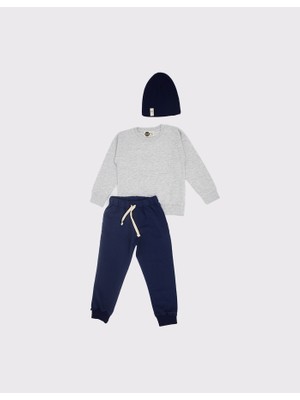 RG Brand Kız / Erkek Çocuk Sweatshirt - Eşofman - Bere 3'lü Takım_RG1482