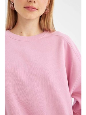 Defacto Kadın Sweatshirt Pembe A4177AX/PN450