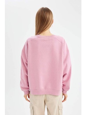 Defacto Kadın Sweatshirt Pembe A4177AX/PN450