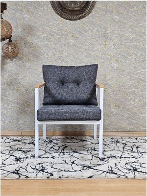 Zafir Tekli Beyaz Boyalı Bahçe - Balkon - Mutfak Çay Seti Takımı Bahçe Koltuk Takımı