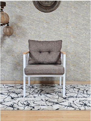 Zafir Tekli Beyaz Boyalı Bahçe - Balkon - Mutfak Çay Seti Takımı Bahçe Koltuk Takımı