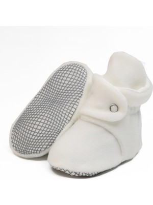 Ella Bonna Polar Bebek Pandufu, Kaydırmaz Taban, Organik Pamuk Astarlı, İlk Adım Ev Patiği, Beyaz