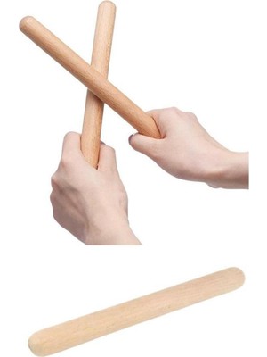 Woodhub Okul Öncesi Ahşap Ritim Çubuğu 1 Çift 23CM Anaokulu Çocuk Etkinlik Perkusyon Müzik Aleti