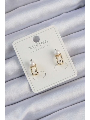 Callerrons Accessories Gold Renk Inci Taşlı Halka Küpe - EBJ240913W28037