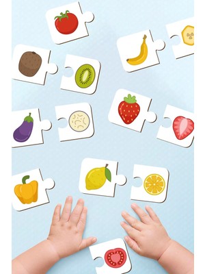 Woodhub Ahşap Ilişki Kurma Iki Parçalı Puzzle Eşleştirme Oyunu Okul Öncesi Bebek Eğitici Oyuncak