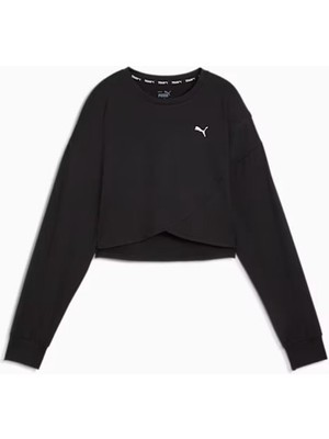 Puma Cloudspun Crossover Crew Kadın Siyah Koşu Sweatshirt