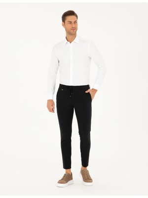 Pierre Cardin Erkek Beyaz Armürlü Slim Fit Uzun Kollu Gömlek 50294742-VR013