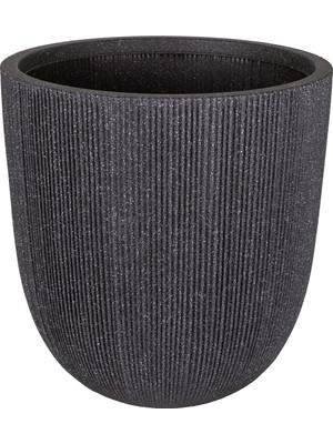 Herdekora Oval Iç ve Dış Mekan Saksı Büyük Boy Koyu Antrasit 44X44X44,5 Cm.