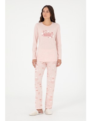 U.S. Polo Assn. Kadın Pembe Pijama Takım 50303410-VR041