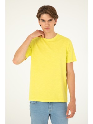U.S. Polo Assn. Erkek Regular Fit Bisiklet Yaka Fıstık Yeşili Basic Tişört 50279578-VR087