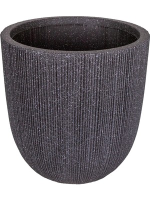 Herdekora Oval Iç ve Dış Mekan Saksı Orta Boy Koyu Antrasit 37X37X37,5 Cm.