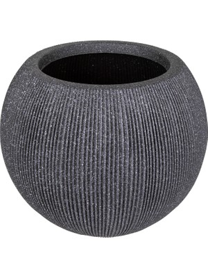 Herdekora Oval Iç ve Dış Mekan Saksı Orta Boy Koyu Antrasit 37X37X30 Cm.
