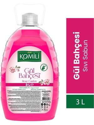 Komili Gül Bahçesi Sıvı Sabun 3 lt, Cilde Uyumlu pH ve Hoş Koku ile Keyifli Temizlik