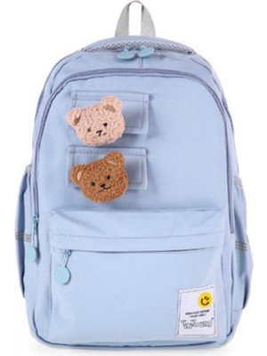 Young 51666 ayıcık maskotlu okul sırt çanta MAVİ