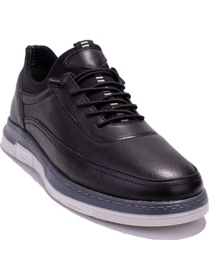 Dagoster DMA08-630 Siyah Ortopedik Günlük Erkek Deri Ayakkabı