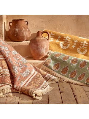 %100 Pamuk Indian Kilim Hardal (80X150 Cm)