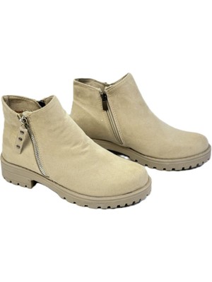 KAFKASLAR AYAKKABI Kısa Bilek Kaymaz Taban Fermuar Desenli Kadın Bot