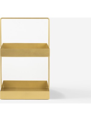 2 Katlı Gold Metal Organizer - Çok Amaçlı Düzenleyici - Muffin