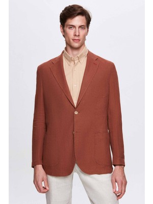 Ds Damat Regular Fit Tarçın Düz Kumaş Ceket