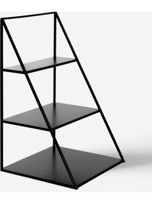 Rarart Concept 3 Katlı Siyah Piramit Metal Organizer - Çok Amaçlı Aksesuar Rafı - Stardust