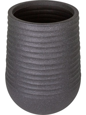 Herdekora Oval Iç ve Dış Mekan Saksı Siyah Orta Boy 39X39X51 Cm.