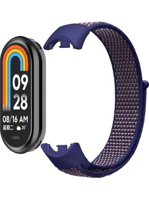 AktarMobile Xiaomi Mi Band 8 / 9 Uyumlu Spor Loop Kordon Hasır Örgü Kayış Cırt Cırtlı Velcro