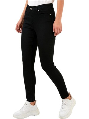 Baglan Kadın Siyah Likralı Dar Paça Kot Pantolon T-399 BGL-ST03123