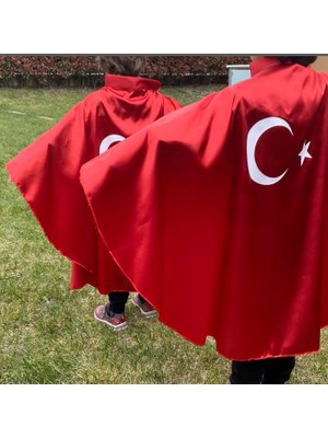 Denbu Tekstil Ay Yıldız Baskılı 23 Nisan Özel Bayrak Pelerin Kostüm