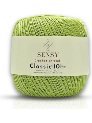 Sensy Classic 10 Tığ İpi 100% Merserize Pamuk Örgü İpi, Dantel İpi, Giza Mısır Pamuğu Dantel İpliği