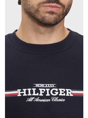 Tommy Hilfiger Pamuklu Regular Fit Bisiklet Yaka Sweat Erkek Sweat Mw0mw35530 Dw5