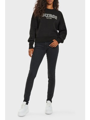 Guess Midge Pamuklu Bisiklet Yaka Regular Fit Sweat V4bq03kchx0 Bayan Sweat V4bq03 Kchx0 Jblk