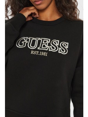 Guess Midge Pamuklu Bisiklet Yaka Regular Fit Sweat V4bq03kchx0 Bayan Sweat V4bq03 Kchx0 Jblk