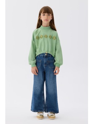 Tyess Bg Store Kız Çocuk Denim Pantolon %100 Pamuk Esnek Yapı ile Rahatlık Sağlar 14 Yaş