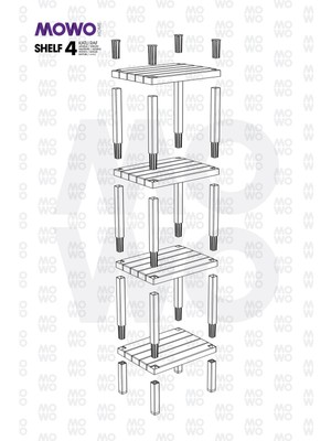 Tekno Trust Açık Raflı Shelf 4 Katlı Düzenleyici Plastik Raf Ünitesi Beyaz, Kitaplık, Banyo, Mutfak Rafı. Ayakk