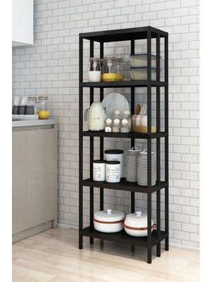 Tekno Trust Açık Raf Scaffale 5 Banyo Rafı, Plastik Kitaplık, 5 Raflı Organizer, Banyo Rafı, Bahçe Balkon Organ