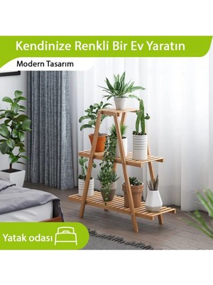 100 cm Ahşap Çiçeklik Ahşap Saksılık Çiçek Standı Ahşap Kahverengi